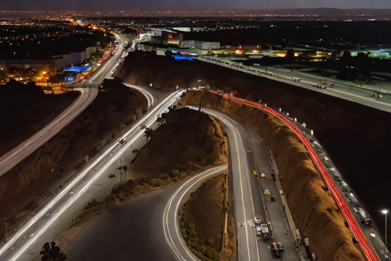 Nighttime LED Laser Headlamp Calibration for Curving Canyon Roads at Sunset Strip Entertainment Complexes