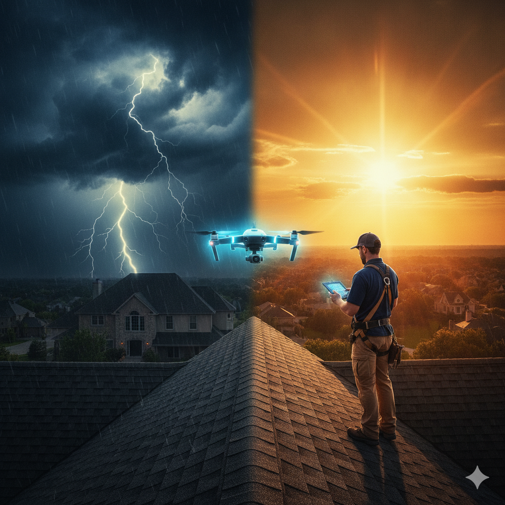 Professional Roofing Contractor in Virginia Beach, Virginia using a drone near Mount Trashmore